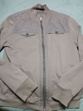 Men's Gray Bomber Jacket  Lightweight - MARC ANTHONY Size Large